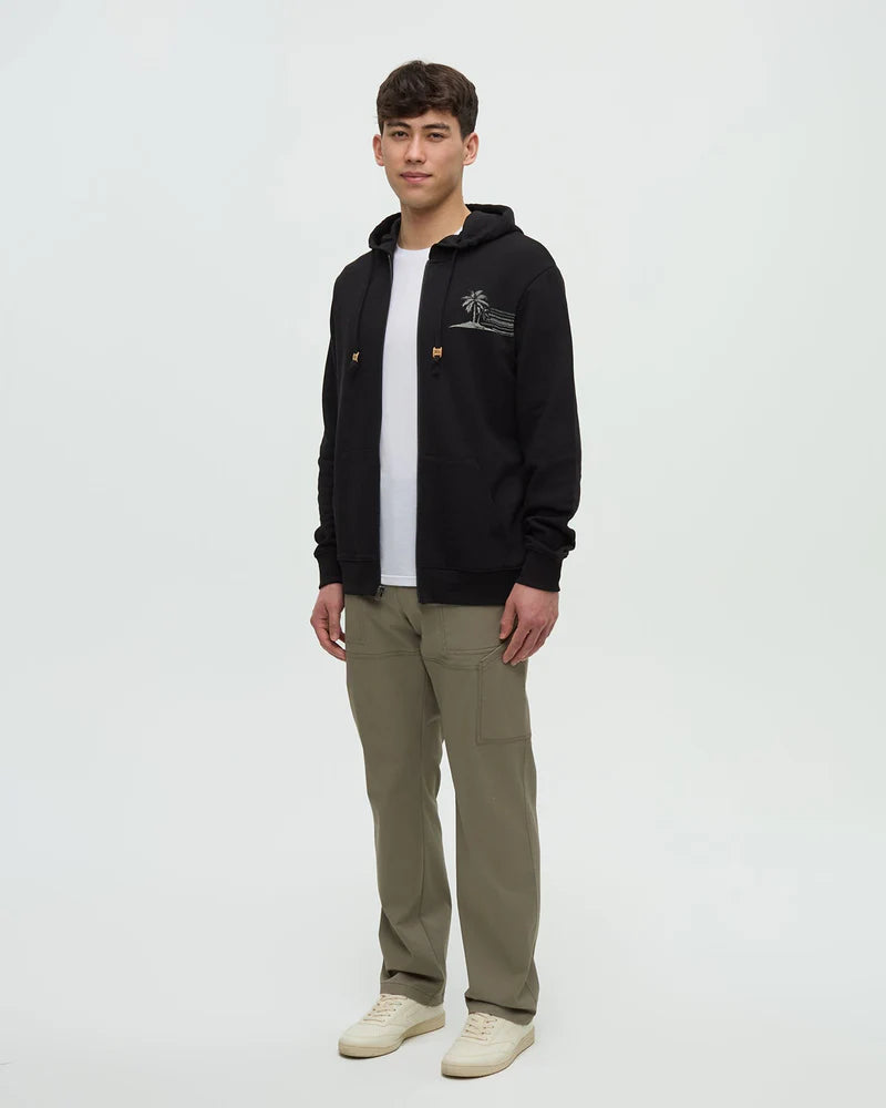 Haiti Striped Palm Zip Hoodie